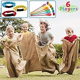  JOYIN Juegos de Carnaval para 6 Jugadores Carrera de Sacos de Patatas, Carrera de Huevos y cucharas, Carrera de relevos con Bandas elásticas, Juego de búsqueda de Huevos de Pascua al Aire Libre.