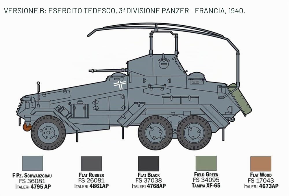 Italeri 6433 SD. Kfz. 232 6 Rad., Scala 1:35, Plastic Model Kit, Modello in Plastica da Montare, Modellismo