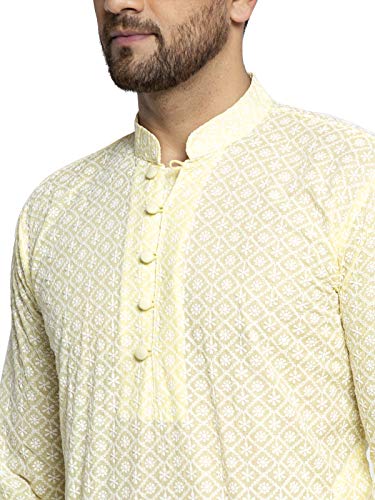 Image of Jompers Men's Embroidered Pure Cotton Kurta Pyjama Set.