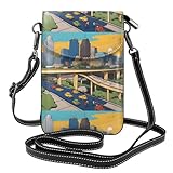 Le petit sac à main Xbkgoha Cartoon Austin Texas Printing pour téléphone portable combine un design élégant et confortable, avec une doublure douce et une longueur maximale de sangle de 130 cm, assurant un ajustement confortable pour tous les utilisateurs tout en conservant une apparence chic et pratique.