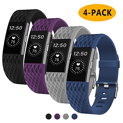 Fondenn Bands Compatible with Fitbit Charge 2 for Women and Men (4 Pack)