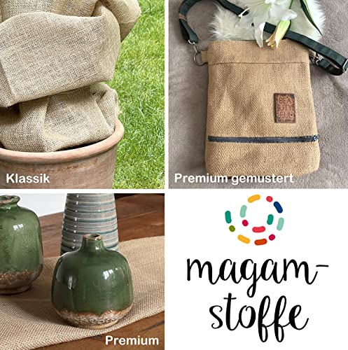 MAGAM-Stoffe 1m Jute Stoff aus 100% Jute Rupfen Natur Sack-Leinen Dekostoff Meterware (Klassik)