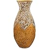 Zorigs Vase – Made of Terracotta with Yellow Tan Glass Mosaic Pieces – Exquisite Home Decor Accent Piece – 18 x 10 Inches - for Hallway, Bedroom, Living Room