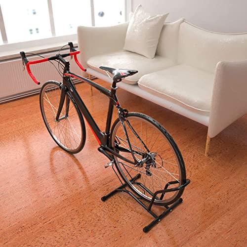 MEGHNA Fahrradständer Professional Boden Freistehender Ständer Verstellbarer Fahrradparkständer für alle Fahrräder 16''-29'' Mountainbike Rennrad MTB Schwarz