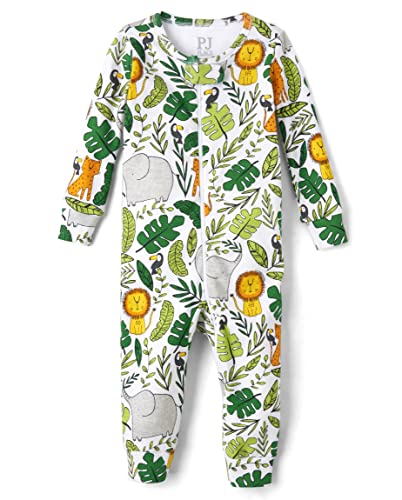 The Children's Place,And Toddler Long Sleeve 100% Cotton Zip-Front One Piece Pajama,Baby-Boys,White,9-12 Months #TOP22