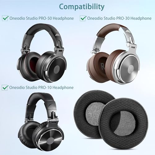 Studio PRO-50 Earpads compatibles con auriculares Oneodio Studio PRO-50 PRO-30 PRO-10 (tela textil y cojines de espuma viscoelástica) miniatura 2