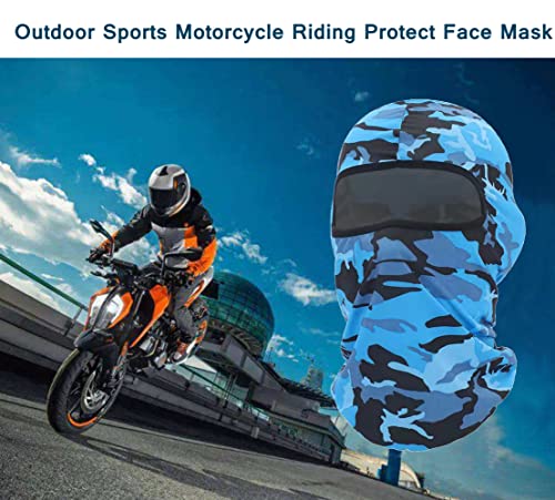 Jusdiqir Ski Mask Balaclava Windproof Face Mask Men Sun Protection Full Head Scarf Cover Women Halloween Neck Gaiter (Camouflage Dark Blue) #TOP3