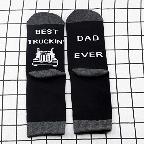 MBMSO Truck Driver Dad Gifts Socks 2 Pairs Best Truckin Dad Ever Socks Truck Dad Gift for Truckers2