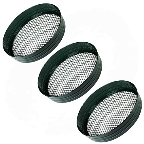 Durable tool Pack of 3 - METAL Gardening 1/2, 1/4 and 3/8 inch - Garden Riddle Sieve Mesh