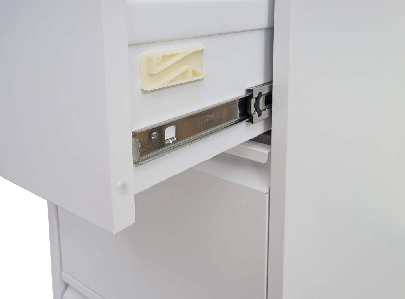 Mendler Armadietto classificatore 4 cassetti Formato Legal HWC-H16 Acciaio 62x46x134cm - Bianco