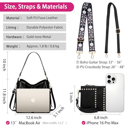 Bolso Hobo Tote para Mujer, Set 2 Piezas con Billetera miniatura 4
