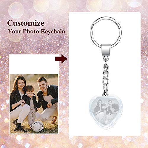 Personalized photo keychain with Artificial Crystal Customized Photo Keyring for Anniversary Birthday Valentine's Day Gift4