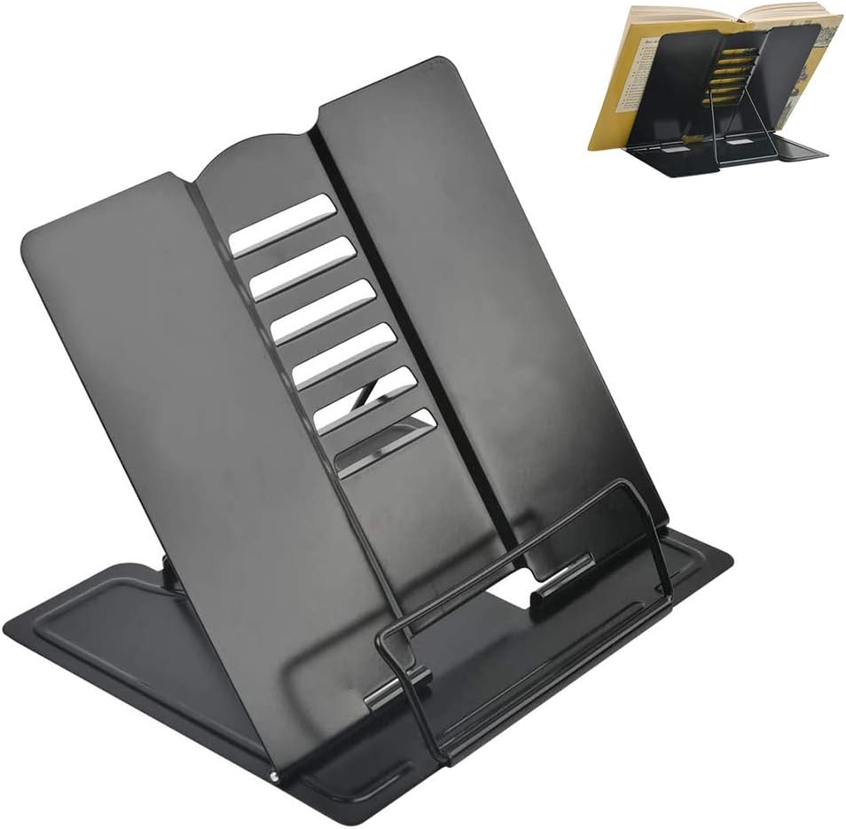 LUKIUP Buchständer Aus Metall - Verstellbarer Leseständer Für Bücher & Tablets