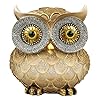 Garwor owl figurines home decor accents owl statue for homebird figurines homedecor animal figurines for officeowl gifts for birds loversmedium gold  urban country home decor