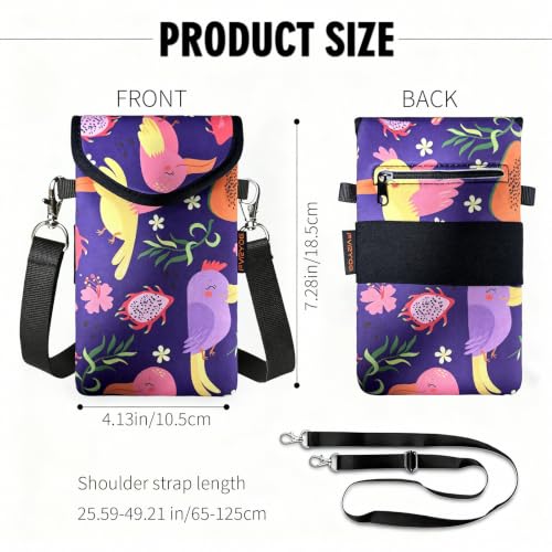 Image of Neoprene Phone Sleeve Pouch Case Bag for Men Women w /Crossbody Strap /Neck Lanyard for iPhone 17 /16 /15 /14 Pro Max, Samsung S25,Pixel 10
