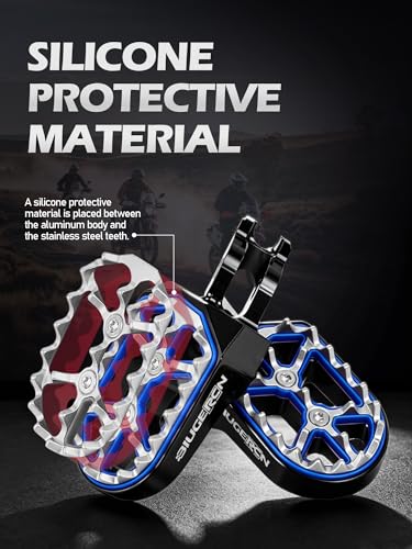 Image of JFG RACING Dirt Bike Foot Pegs,Double Deck CNC Rest Pedal Footpegs for CR125 CR250 02-11 /CRF150R 07-24 /CRF250R 04-24 /CRF300L 21-24 /CRF450R 02-24 /CRF250X CRF450X CRF250RX CRF450RX-Black