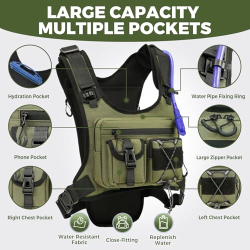 Image of Criuage USA Patent Running Hydration Vest Backpack, Lightweight Chest Pack with 2.0L Water Bladder Bag Daypack for Hiking Running Cycling Race Marathon for Women Men