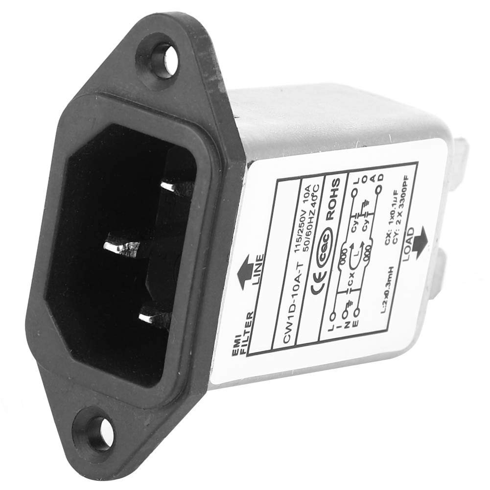 Filtro di Alimentazione EMI 115 V-250 V 10A 50/60Hz Monofase