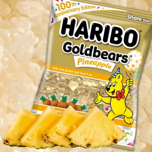 Limited Edition 100 Bears, Pineapple Only Single Flavor White Gummy Bears, Birthday Party Candies And Party Favors, Pack Of 3, 4 Ounces #TOP1