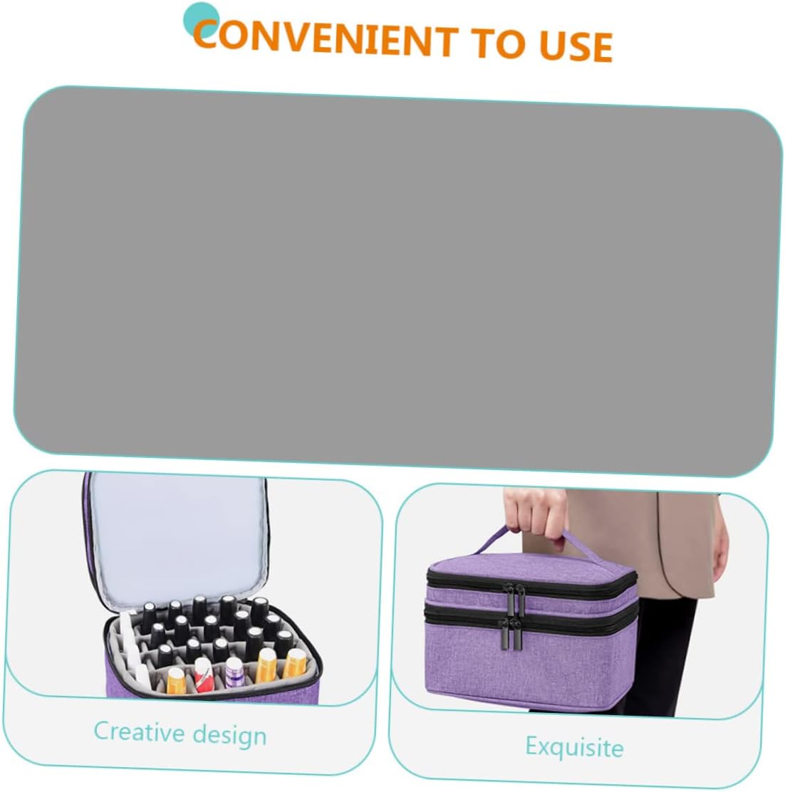 MERRYHAPY Portable Double Layer Nail Polish Organizer Bag Travel Case for Bottles Sturdy Cloth Material Design Present for Women