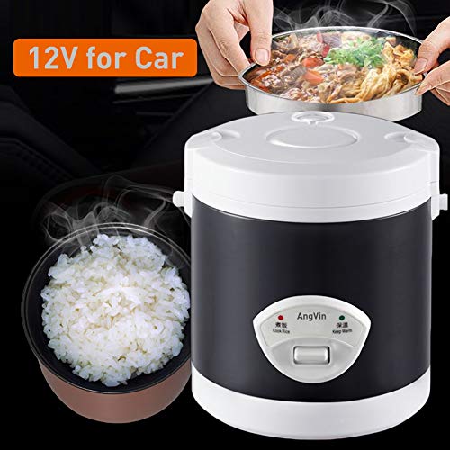 [Removable Pot] 12v rice cooker for car 1.6L, AngVin Electric Lunch Box, Travel