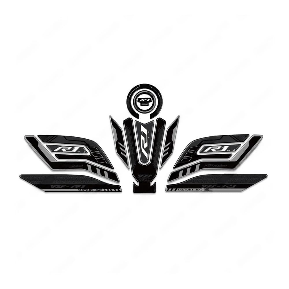 Rg1xte Black Fuel Tank Pad Motorcycle Fuel Tank Pad Protector For Yzf R1 R1m Yzfr1 2015-2023 Motorbike Gas