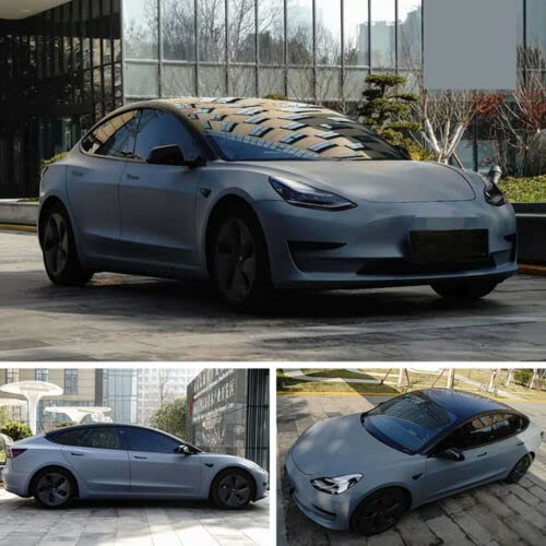 Image of WALLMATE? Matte Wrap Vinyl Peel and Stick Car & Bike Wrap Sheet Vinyl Car Wrap Sheet Roll Film Sticker Decal Sticker (24x120 /Inch, Nardo Grey Matte)