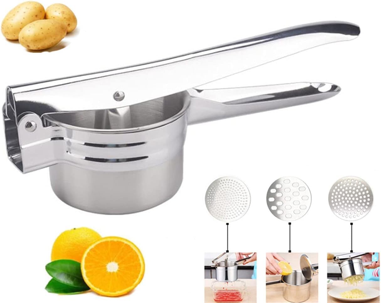 Suinga Prensador Manual para Patata Acero Inoxidable 9x28x11 cm | Prensa de Cocina