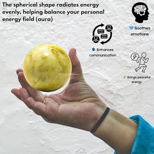 Image of Certified Serpentine Crystal Ball for Meditation - Premium Crystal Vastu Items for Home and Feng Shui Items for Good Luck - Ideal for Pooja Supplies and Spiritual Practices (2 inch Inch)