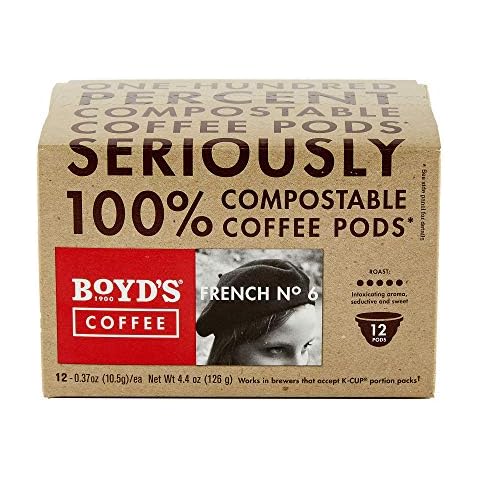 Boyd's Coffee French No. 6 Coffee –Ground Dark Roast– Blended from 100% Arabica – Rich & Full-Flavored – Single Cup - Pack of 12. Cover