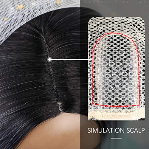 Flameer Perucas Compridas Retas Parte Do Meio Preto Verde Festa De Halloween Peruca Feminina