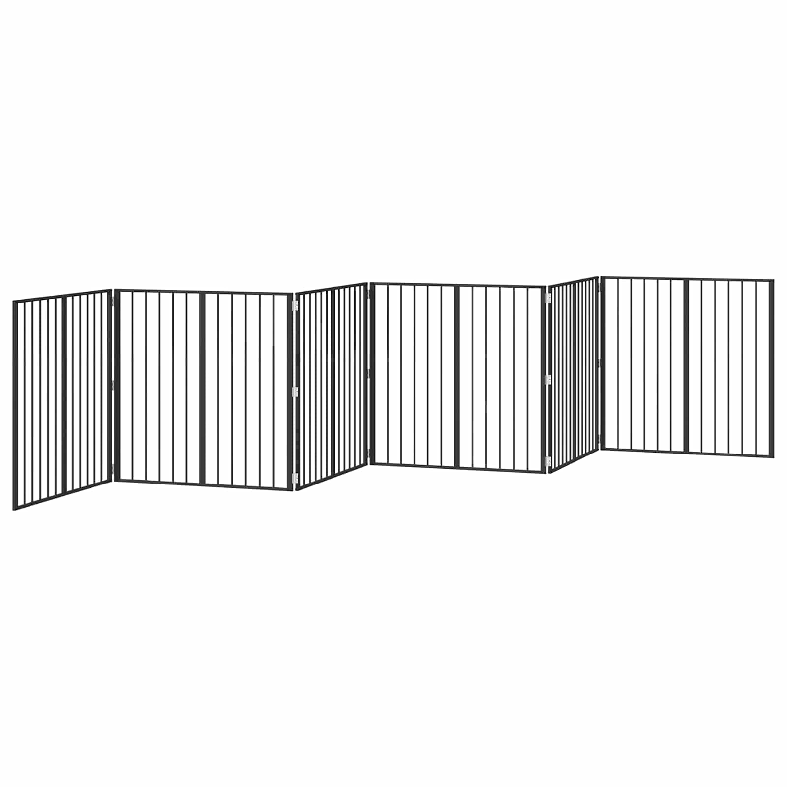 Hundetor Set 6 teilig Schwarz aus verzinktem Stahl, 100 x 100 cm, faltbares Hundezwinger Hundegehege Welpenauslauf für Hundeauslauf, Gartenzaun und sichere Raumtrennung