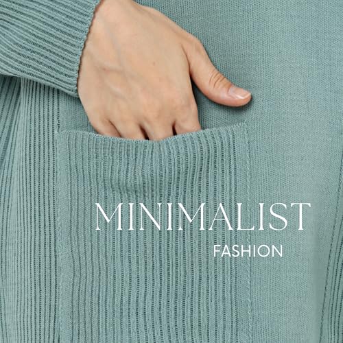 Image of Women's Knitted Sweater | Long Sleeve Loose Fit Sweaters with Front Pocket Detail | Modest Women's Clothing (US, Alpha, Small, Large, Regular, Regular, Sage Green)