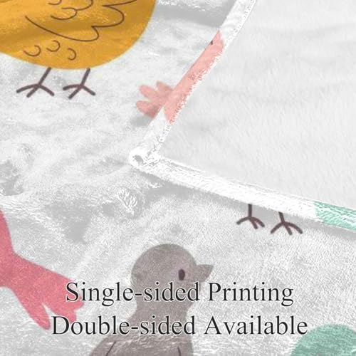 Couverture polaire oiseaux colorés, cadeau idéal déco pour lit et sofa - 4