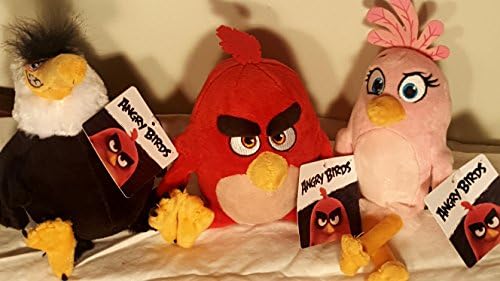 ANGRY BIRDS MOVIE bundle PLUSH CHARACTERS- includes RED, STELLA, and MIGHTY EAGLE plush figures