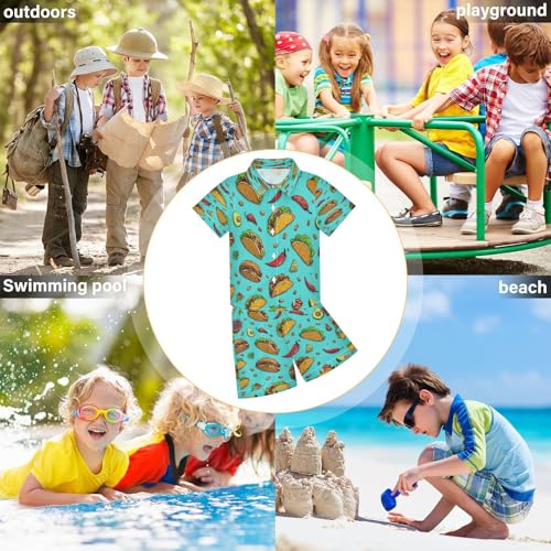 Image of Boccsty Ice Cream Drip Boy Summer Shorts Sets Hawaiian Toddler Boys T-Shirt & Pants 2 Pcs 3T-10T