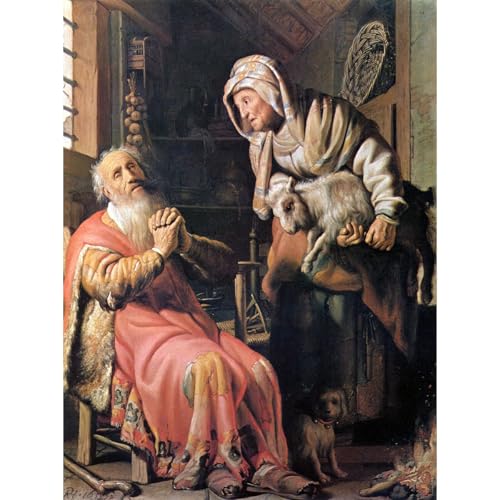 Reproduction d'art sur toile Rembrandt Tobias 101x127cm