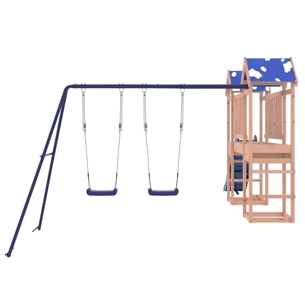 vidaXL Set da Gioco da Esterno in Legno Massello di Douglas, Set da Gioco, playset, casetta con Scivolo, Set da Gioco in Legno