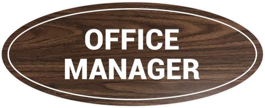 Signs ByLITA Oval Office Manager Sign (Walnut) - Medium
