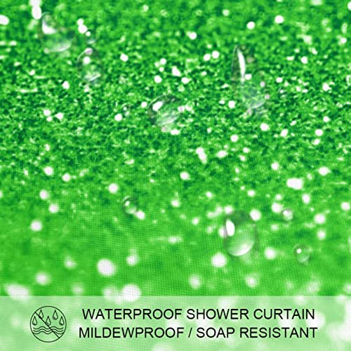 Rideau de douche vert scintillant trèfle irlandais 183 cm - 4