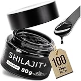 Shilajit Original Himalaya - Hochdosiert für Männer mit 82% Fulvinsäure, 50g Premium Mumijo aus dem Himalaya-Gebirge, handgeerntet inklusive 500mg Dosierlöffel