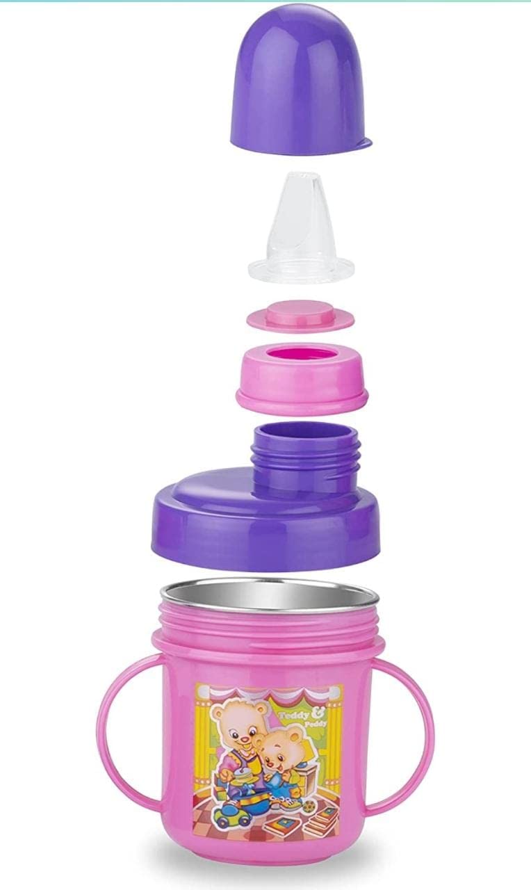 LD LUCIDO DECORE Moby Little Spout Sipper for Infant/Toddler, 370ml Anti-Spill Sippy Cup with Soft Silicone Spout BPA Free, 6m+ (Purple)-image-16