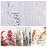 5D Nail Art Decals Kit: Obtendrá 6 hojas de exquisitas pegatinas con patrones ricos: flores, mariposas, hojas, encajes, amor, etc. Satisfaga sus diferentes necesidades diarias. Buen tamaño de 6*10.60 CM / 2.36*4.17”.