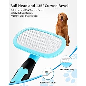 Glendan Dog Brush & Cat Brush- Slicker Pet Grooming Brush- Shedding Grooming Tools(Blue)