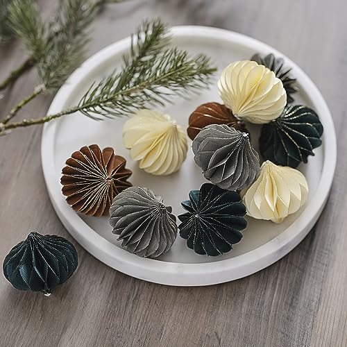 Ginger Ray 3D Paper Honeycomb Hanging Christmas Tree Decorations 4 Pack, Winter - Image 2