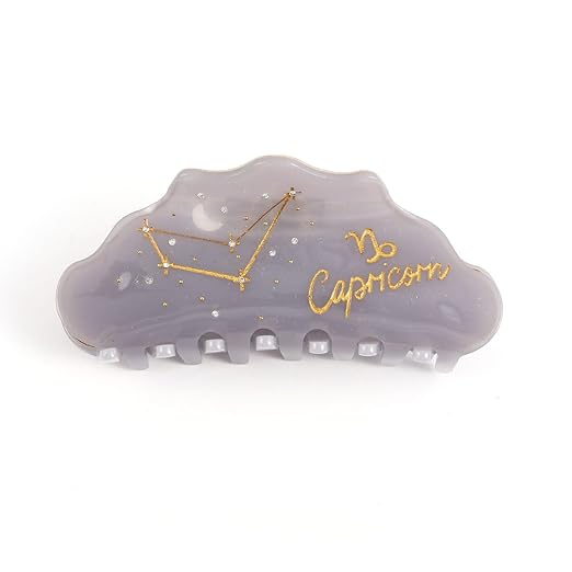Capricornus Acetate Hair Claw, Marble Pattern Personalized Acetate Hair Clip for Women Gift 1 Piece