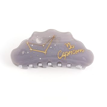 Capricornus Acetate Hair Claw, Marble Pattern Personalized Acetate Hair Clip for Women Gift 1 Piece