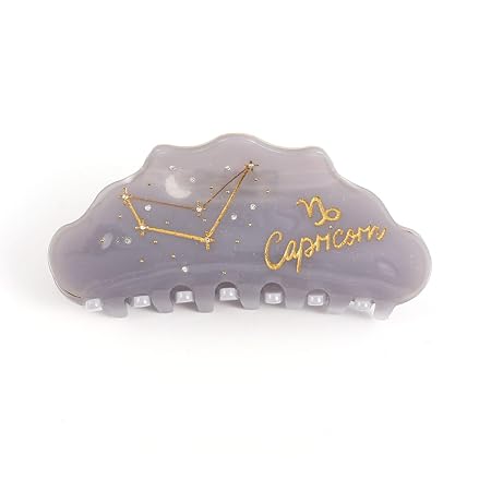Capricornus Acetate Hair Claw, Marble Pattern Personalized Acetate Hair Clip for Women Gift 1 Piece