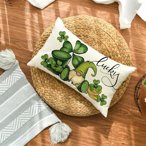 Housse de coussin trèfle Saint-Patrick 30x50 cm décoration canapé salon vert - 5