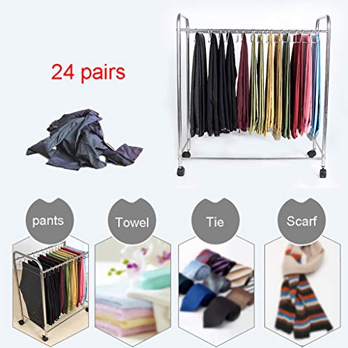 Genérico Perchero extraíble para Pantalones, Extensible, Ahorra Espacio, con cajón y Barra para Colgar, con Ruedas, de Acero, con Ruedas giratorias, para Guardar Toallas y Perchas, con Capacidad para